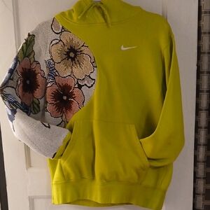 Nike Vibrant Green Hoodie with Floral Accent